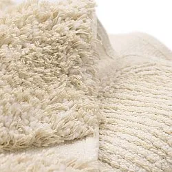 Rundt teppe - Otranto Natural Cotton Shaggy (off-white)