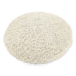 Rundt teppe - Fassale Hand Woven Wool Shaggy (hvit)