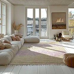 Ryetepper - Amira Natural Cotton Shaggy (beige/lilla)