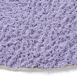 Rundt teppe - Amira Natural Cotton Shaggy (lilla/beige)