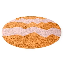 Rundt teppe - Amira Natural Cotton Shaggy (oransje/rosa)