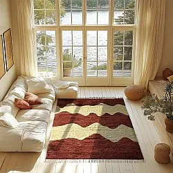 Ryetepper - Amira Natural Cotton Shaggy (rød/beige)