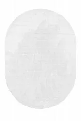 Ovalt ryeteppe - Aranga Super Soft Fur (hvit)