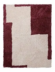 Ryetepper - Begur Natural Cotton Shaggy (offwhite/vinrød)