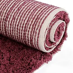 Ryetepper - Begur Natural Cotton Shaggy (offwhite/vinrød)