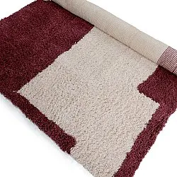 Ryetepper - Begur Natural Cotton Shaggy (offwhite/vinrød)