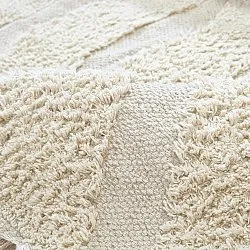 Rundt teppe - Callista Natural Cotton Shaggy (beige)
