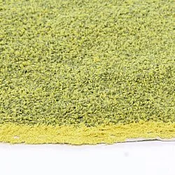 Rundt teppe - Celina Natural Cotton Shaggy (grønn/gul)