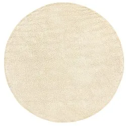Rundt teppe - Celina Natural Cotton Shaggy (off white/beige)