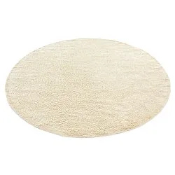 Rundt teppe - Celina Natural Cotton Shaggy (off white/beige)