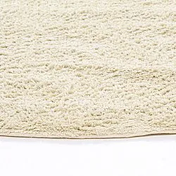 Rundt teppe - Celina Natural Cotton Shaggy (off white/beige)