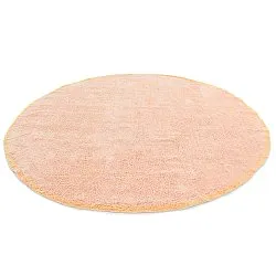 Rundt teppe - Celina Natural Cotton Shaggy (rosa/beige)