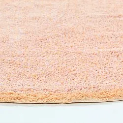Rundt teppe - Celina Natural Cotton Shaggy (rosa/beige)