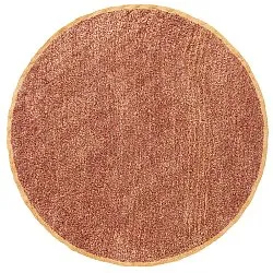 Rundt teppe - Celina Natural Cotton Shaggy (rød)