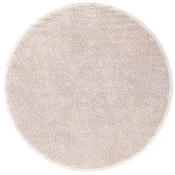 Rundt teppe - Celina Natural Cotton Shaggy (taupe/lavendel)