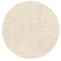 Rundt teppe - Cyrus Natural Cotton Shaggy (beige)