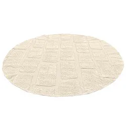 Rundt teppe - Cyrus Natural Cotton Shaggy (beige)