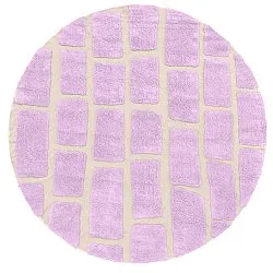 Rundt teppe - Cyrus Natural Cotton Shaggy (lilla)