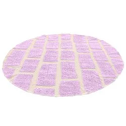 Rundt teppe - Cyrus Natural Cotton Shaggy (lilla)