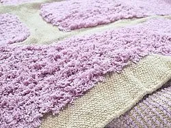 Rundt teppe - Cyrus Natural Cotton Shaggy (lilla)
