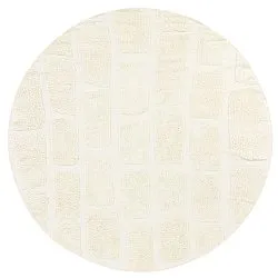 Rundt teppe - Cyrus Natural Cotton Shaggy (off-white)