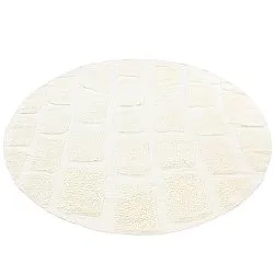 Rundt teppe - Cyrus Natural Cotton Shaggy (off-white)