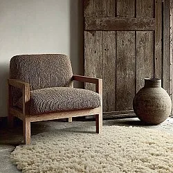 Rundt teppe - Fassale Hand Woven Wool Shaggy (krem)