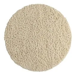 Rundt teppe - Fassale Hand Woven Wool Shaggy (krem)