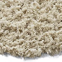 Rundt teppe - Fassale Hand Woven Wool Shaggy (krem)