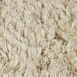 Rundt teppe - Fassale Hand Woven Wool Shaggy (krem)