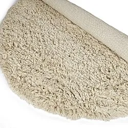 Rundt teppe - Fassale Hand Woven Wool Shaggy (krem)