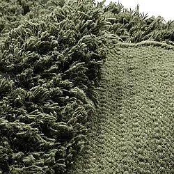 Rundt teppe - Fassale Hand Woven Wool Shaggy (mosegrønn)