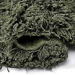Rundt teppe - Fassale Hand Woven Wool Shaggy (mosegrønn)