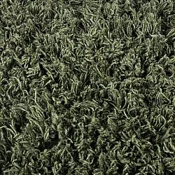 Rundt teppe - Fassale Hand Woven Wool Shaggy (mosegrønn)