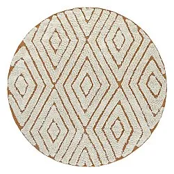 Runde tepper - Holwell Natural Cotton Shaggy (off white/brun)