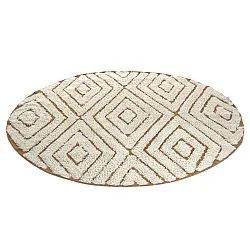 Runde tepper - Holwell Natural Cotton Shaggy (off white/brun)