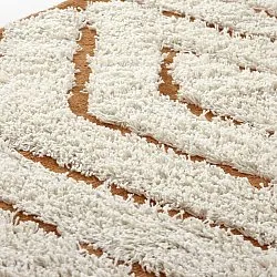 Runde tepper - Holwell Natural Cotton Shaggy (off white/brun)