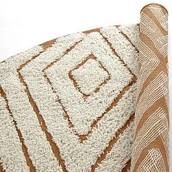 Runde tepper - Holwell Natural Cotton Shaggy (off white/brun)