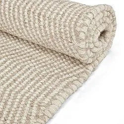 Ullteppe - Larkana (beige/hvit)