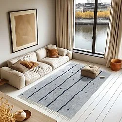 Ryetepper - Leora Natural Cotton Shaggy (grå/blå)