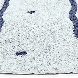 Rundt teppe - Leora Natural Cotton Shaggy (grå/blå)