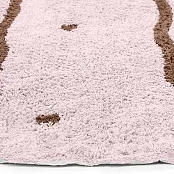 Rundt teppe - Leora Natural Cotton Shaggy (rosa/brun)
