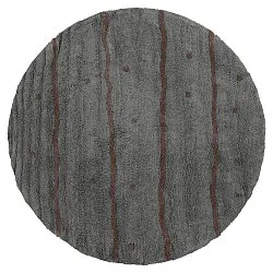 Rundt teppe - Leora Natural Cotton Shaggy (svart/brun)