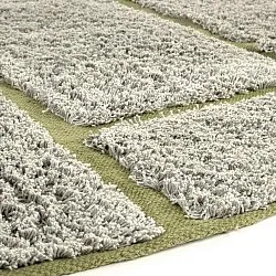 Runde tepper - Lindley Natural Cotton Shaggy (greige/grønn)