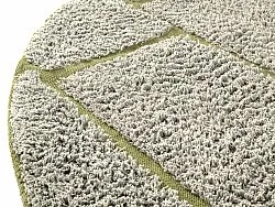 Runde tepper - Lindley Natural Cotton Shaggy (greige/grønn)