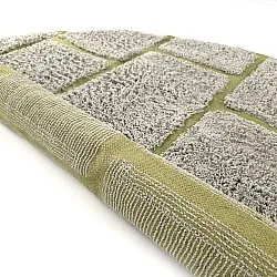 Runde tepper - Lindley Natural Cotton Shaggy (greige/grønn)
