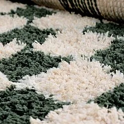 Ryetepper - Methoni Check Cotton Shaggy (krem/grønn)