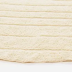 Rundt teppe - Rani Natural Cotton Shaggy (beige)