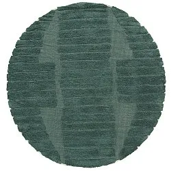 Rundt teppe - Rani Natural Cotton Shaggy (grønn)