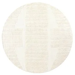Rundt teppe - Rani Natural Cotton Shaggy (off-white)